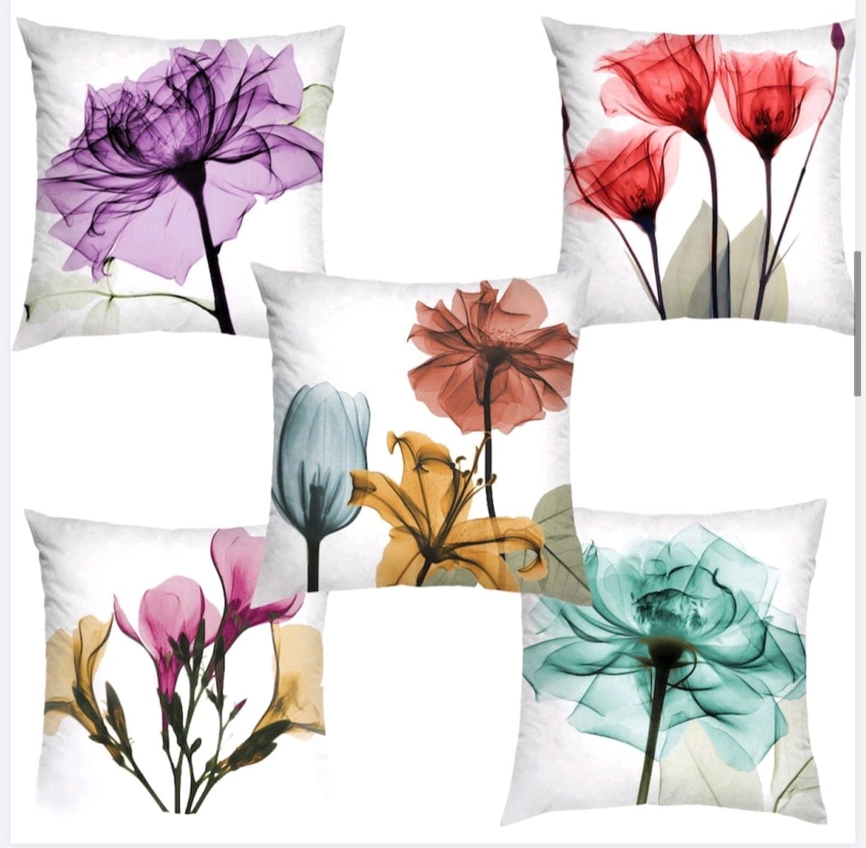 Durable Polycanvas Cushion Covers 16x16 Inches (5-Piece Set)