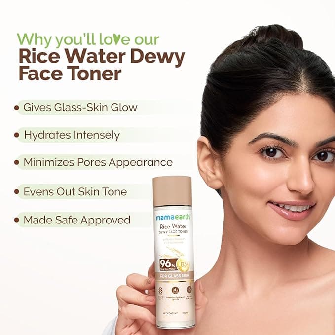 Mamaearth Mamaearth Rice Water Dewy Face Toner 150ml | Hydrating & Brightening Toner with Rice Water, Niacinamide & Aloe… — thumbnail 6 of 6