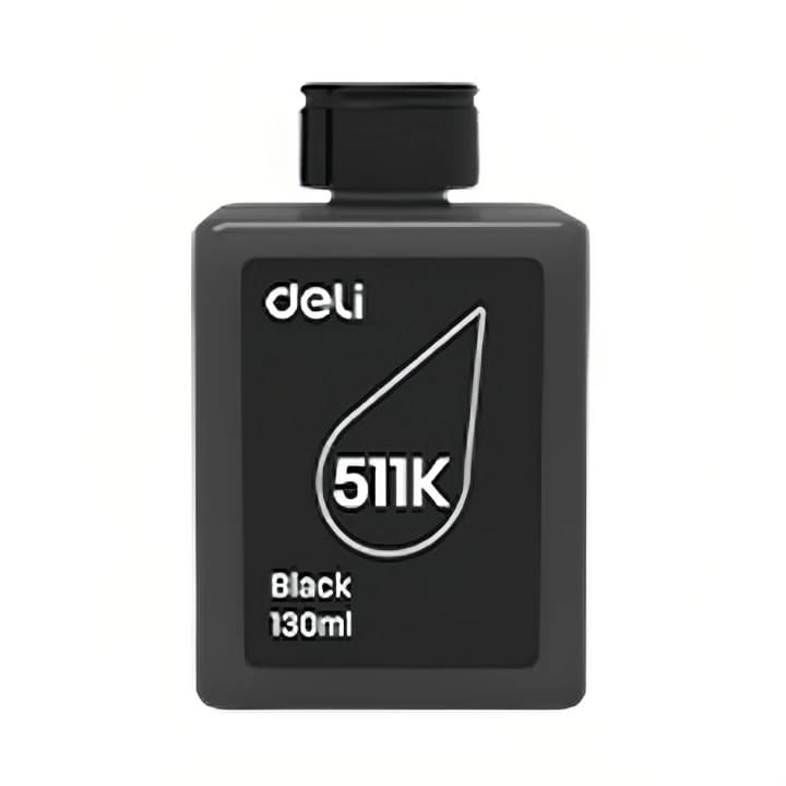 Deli 511K Black Inkjet Printer Ink Bottle 130ml