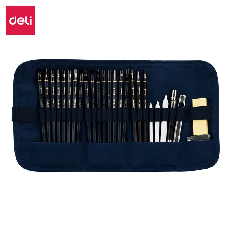 Deli EC27 Sketching Pencil & Drawing Tools Set – 27 Pieces for Artists, Students & Beginners