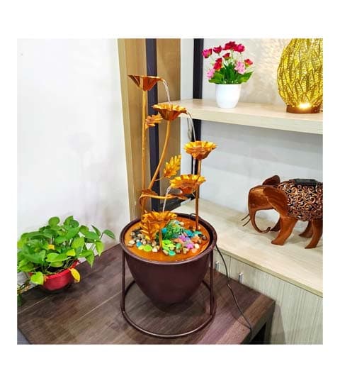 Senwell Gold Metal Water Fountain Decorative Indoor Fountain LR20016