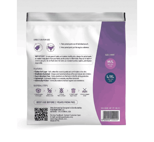Mumbuds Disposable MumBuds Sanitary Period Panty M-L (3 Pcs) | Leak-Proof, Soft & Comfortable Menstrual Panties for Women… — thumbnail 2 of 2