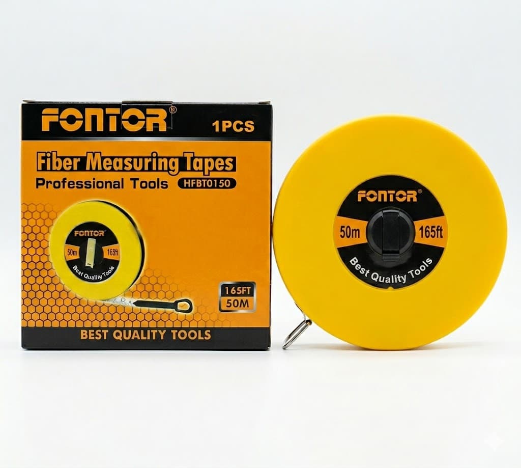 Fontor Fiber Measuring Tape 50M HFBT0150 – Durable Long-Range Measurement Tape for Construction & Surveying