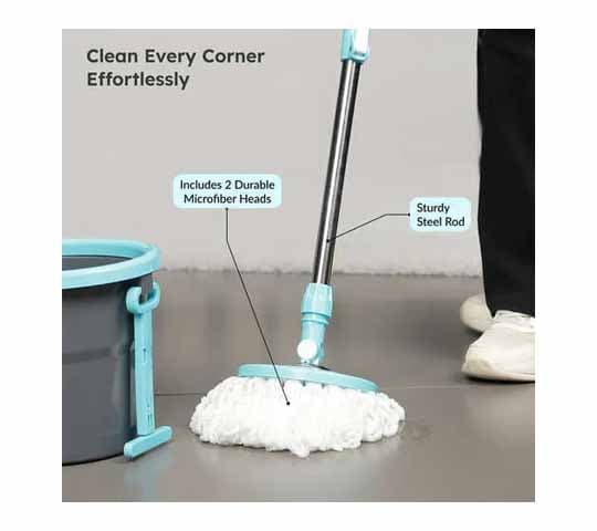Prestige Prestige Alpha Mop with 2 Microfiber Heads – Grey & Blue daily essentials & lifestyle — thumbnail 3 of 3