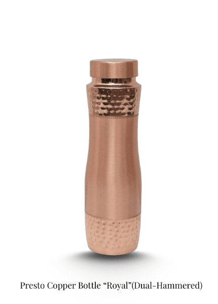 Presto Pure Copper Water Bottle "Royal" Dual Hammered Design – 0.23 kg, 258 mm Height daily essentials & lifestyle — thumbnail 2 of 3