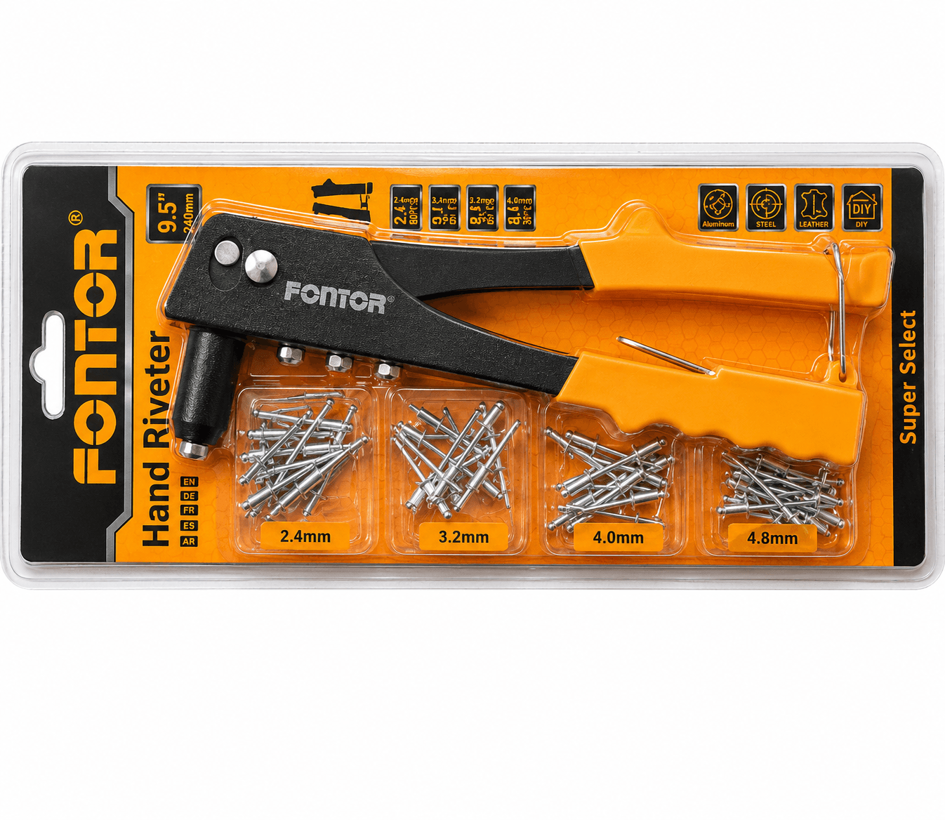 Fontor Hand Riveter 10 Inch HHRT1001 Heavy Duty Rivet Gun for Metal Fastening