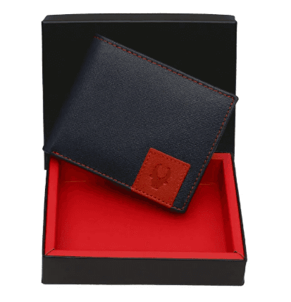 WildHorn Nepal Genuine Leather Blue Men's Wallet WH1003 | Stylish Premium Bifold Wallet