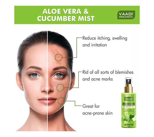 Vaadi Organics Vaadi Organics - Aloe Vera & Cucumber Mist - 100% Natural Skin Toner (110 ml) - VH0656 daily essentials &… — thumbnail 2 of 2