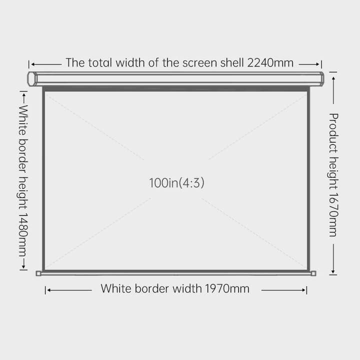 DELI Deli E50440-EU 100 Inch Electric Suspension Projector Screen electronics — thumbnail 3 of 4