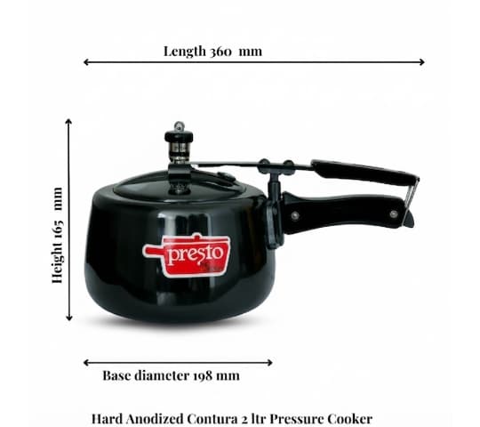 Presto Presto Hard Anodized Contura Pressure Cooker 2 Litre | Gas Compatible home & kitchen — thumbnail 2 of 2