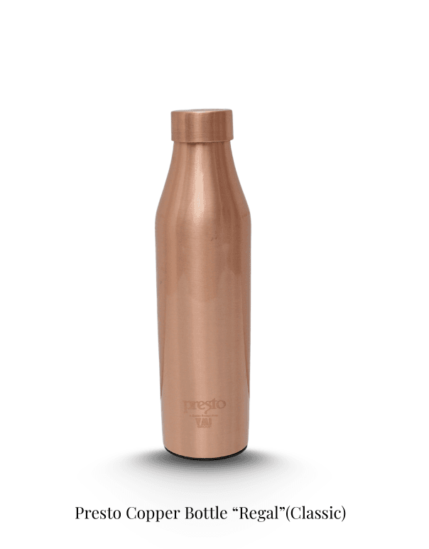 Copper Bottle "Regal" (Classic) – Pure Copper Water Bottle for Healthy Hydration-- Weight 0.240 weight, Height 255mm and Width 70mm