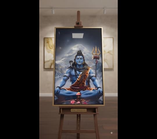 Lord Shiva Meditating Framed Wall Art – Spiritual Hindu Home Decor