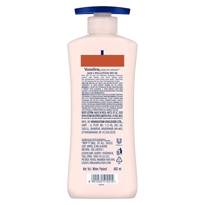 No Brand Vaseline Sun Protect SPF 30 Lotion 400ml – UVA/UVB Protection Moisturizing Sunscreen daily essentials & lifestyle — thumbnail 4 of 5