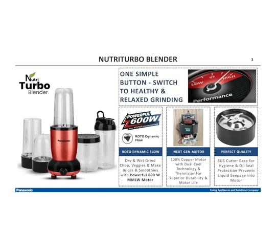 Panasonic Panasonic - Panasonic Nutriturbo Hand Blender MX-GA5350-RR with 5 Jars Red electronics — thumbnail 2 of 2