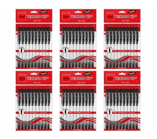 Cello Techno Tip Ball Pen Pack of 6 | Smooth Writing Ball Pens