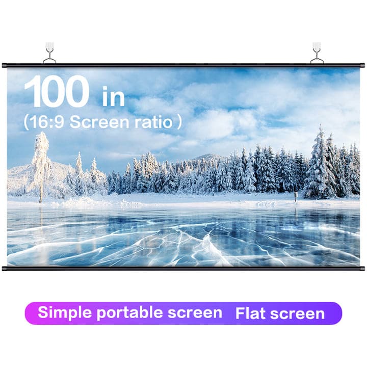 DELI Deli E50448-EU 100 Inch Hanging Projector Screen | 16:9 HD Pull-Down Projection Screen for Home, Office & Classroom… — thumbnail 4 of 4