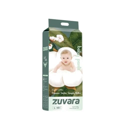 Zuvara Feather Diaper Taped - L (Pack of 40) | Soft & Leak-Proof Baby Diapers