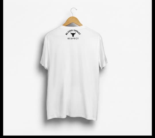 Project Rock Blood Sweat Respect T-Shirt for Men – White | Sizes M, L, XL, XXL daily essentials & lifestyle — thumbnail 2 of 2