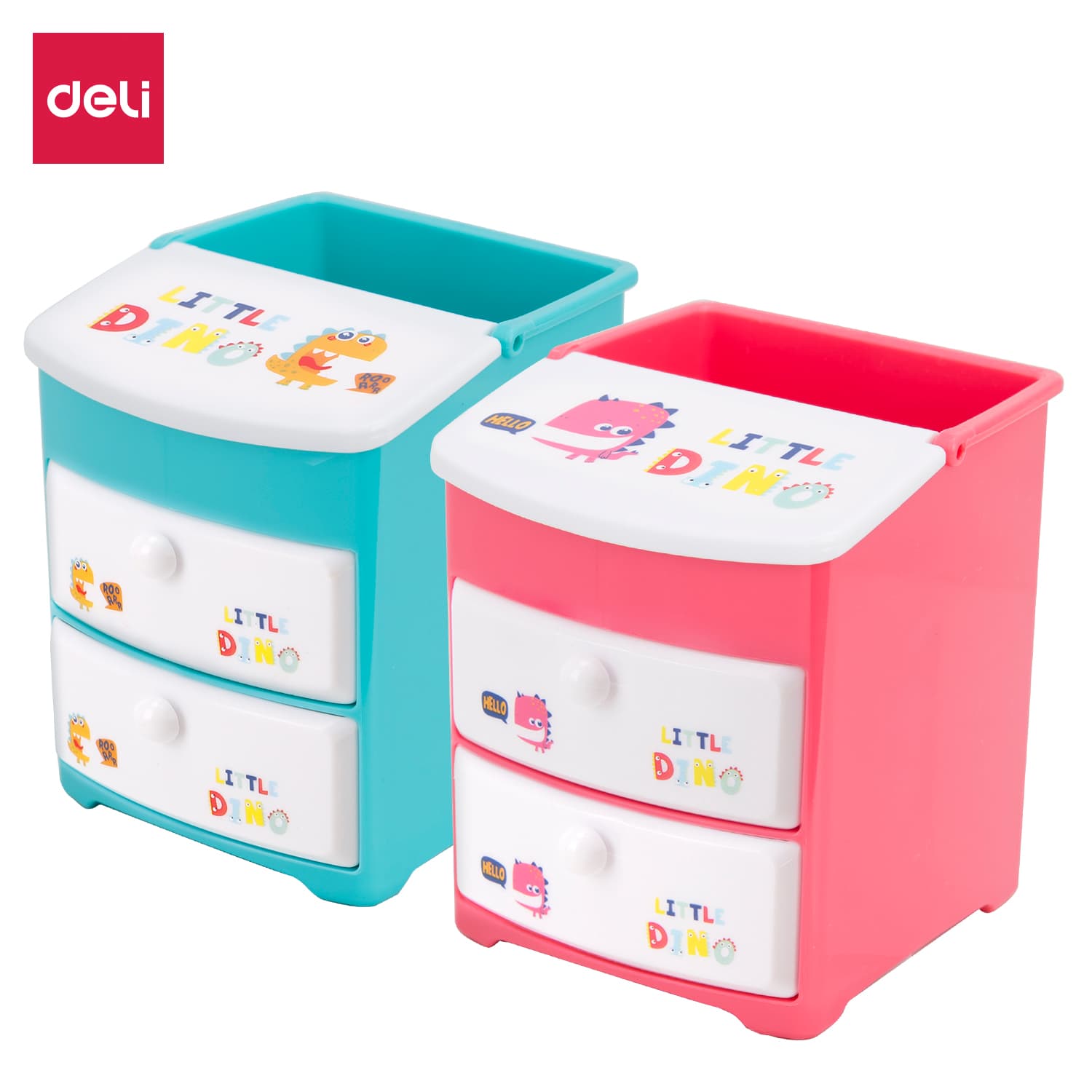 Deli Deli E9136 Little Dino Pen Holder with 2 Drawers & 2 Compartments | Cute Desktop Organizer stationary, toys & sports — thumbnail 5 of 5