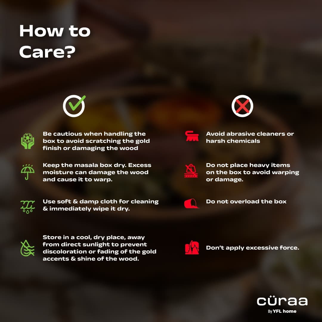 curra Curaa Wooden Spice Box for Kitchen – Premium Masala Dabba with 7 Containers (120ml Each) daily essentials & lifestyle — thumbnail 3 of 8