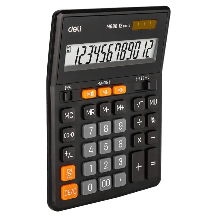 Deli Deli 12-Digit Dual Memory Desktop Calculator EM888 – Large Display Office & Business Calculator stationary, toys &… — thumbnail 5 of 5