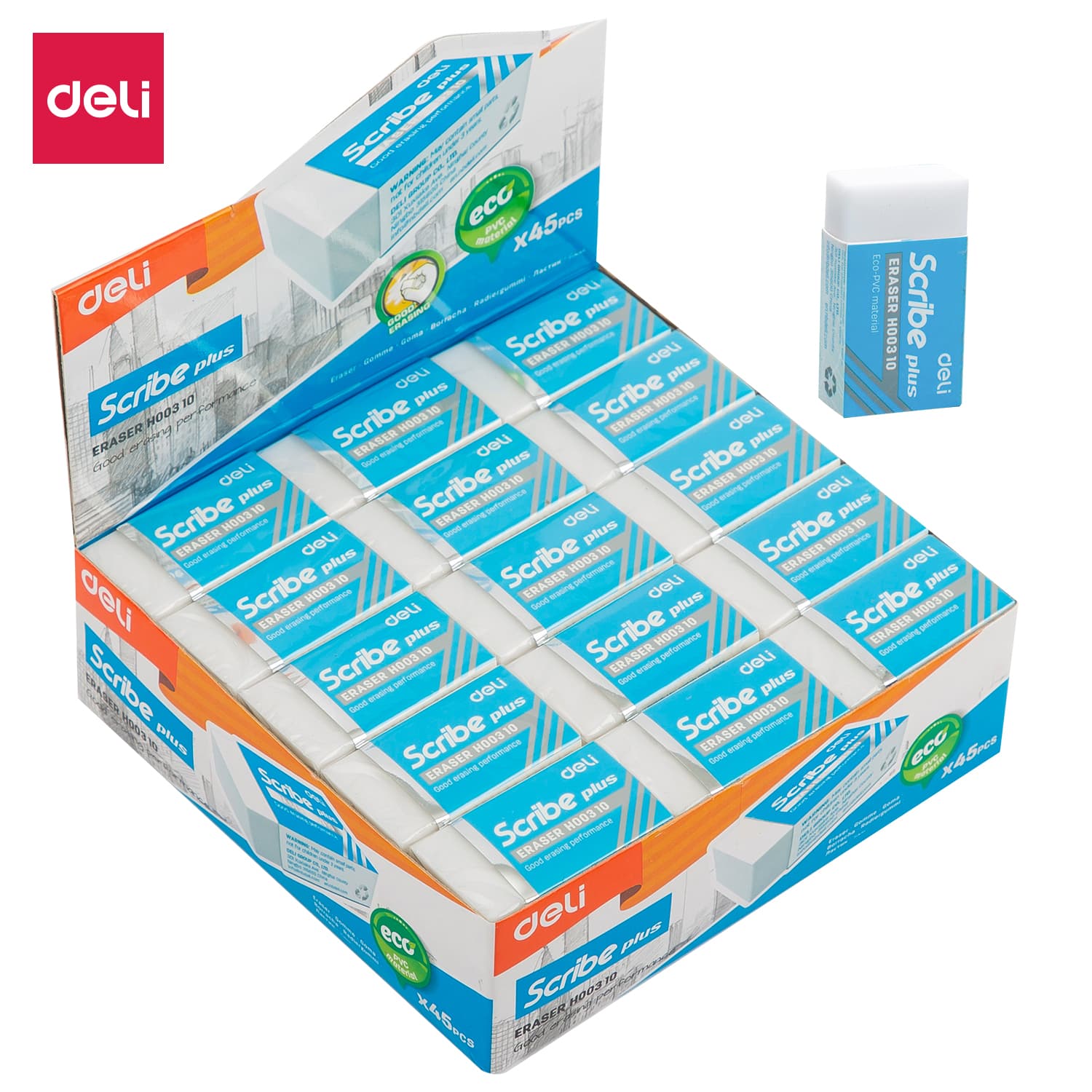 Deli Deli EH00310 Eraser | Premium Dust-Free Soft Eraser for School & Office stationary, toys & sports — thumbnail 2 of 5