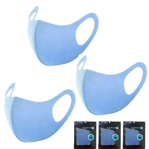 Pack of 3 Washable Anti Pollution Dust Face Mask – 3 Layer Cotton Reusable Korean Style Mouth Mask for Adults pharmacy,… — thumbnail 2 of 3