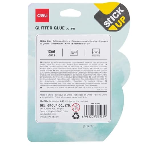 Deli Deli EA71301 Glitter Glue – Colorful Sparkle Glue for Arts & Crafts stationary, toys & sports — thumbnail 2 of 3