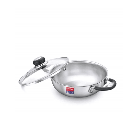 Prestige - Prestige 37425 TRIPLY SPLENDOR COOKWARE KADAI induction base with Glass lid 260MM - Big Digital