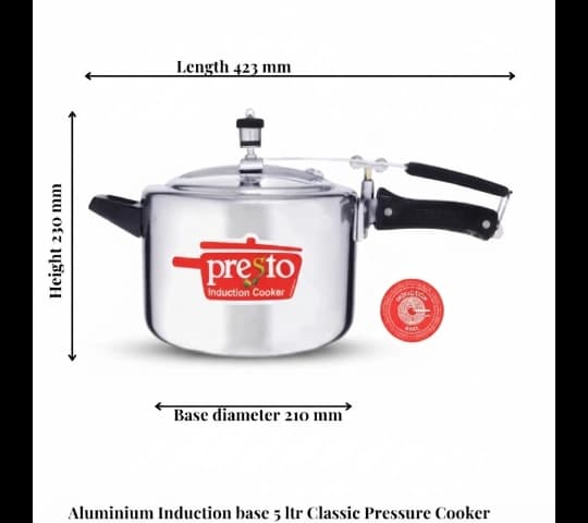 Presto Presto Aluminium Induction Inner Lid Pressure Cooker Classic 5 Litre home & kitchen — thumbnail 2 of 2