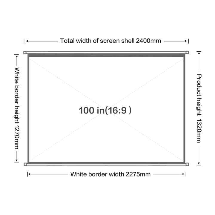 DELI Deli E50448-EU 100 Inch Hanging Projector Screen | 16:9 HD Pull-Down Projection Screen for Home, Office & Classroom… — thumbnail 3 of 4