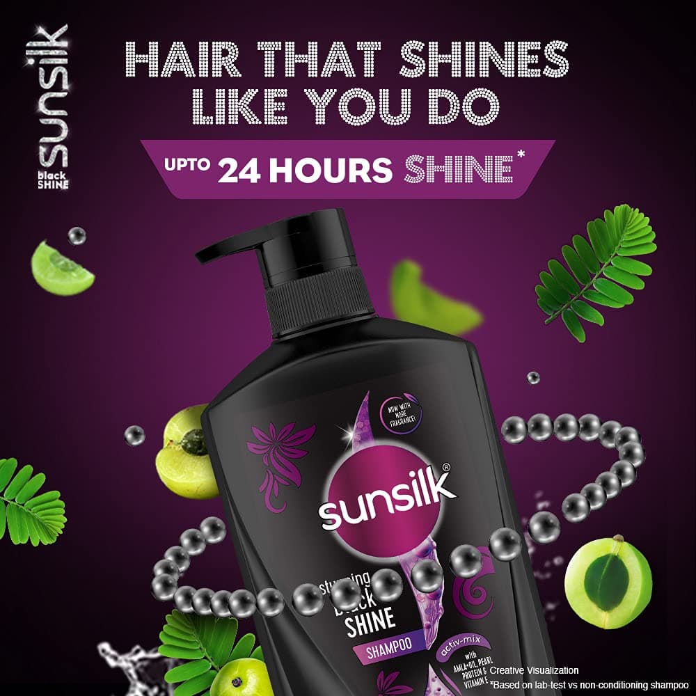 No Brand SUNSILK Black Shine Shampoo Big 625ml – Glossy Shine, Smooth & Silky Hair Care Shampoo for Dull Hair Repair daily… — thumbnail 2 of 7