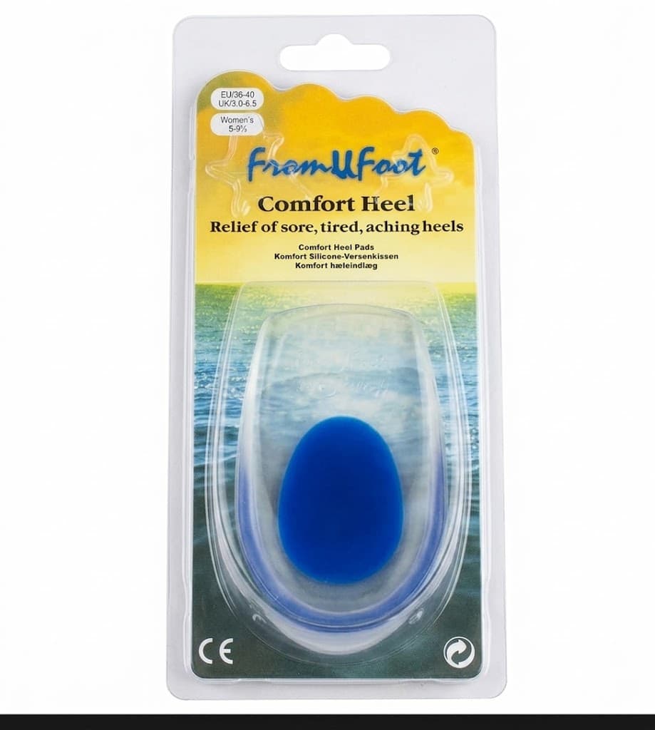 Silicone Gel Heel Cups for Heel Pain Relief – Soft Cushion Heel Pads (1 Pair)