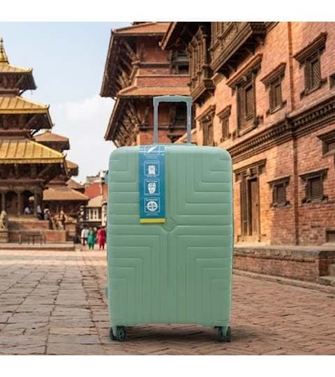 Holiday Paris Light Green 20 Inch Hard Shell Travel Suitcase with Spinner Wheels