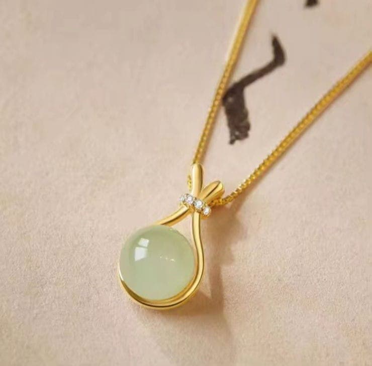 Drawstring Pouch Pendant Necklace – Elegant Fashion Jewelry Gift for Women & Girls