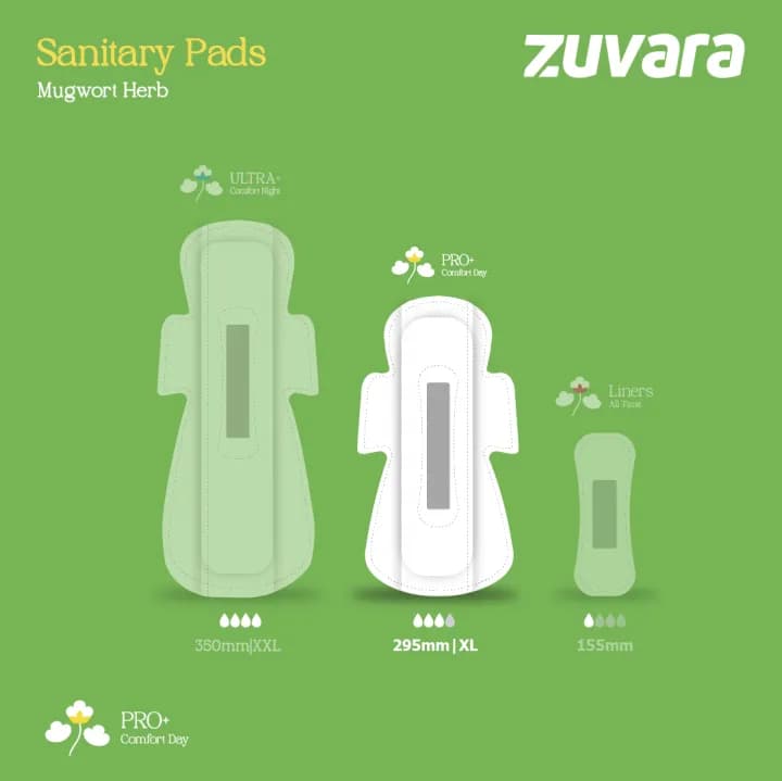 Zuvara Zuvara Sanitary Pads XL 295mm Pro+ (Pack of 8x3) Heavy Flow Protection pharmacy, fitness & surgical — thumbnail 2 of 5