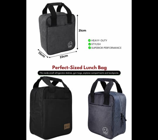 Insulated Thermal Lunch Bag Tote – Reusable Leakproof Lunch Bag for Office, School & Travel