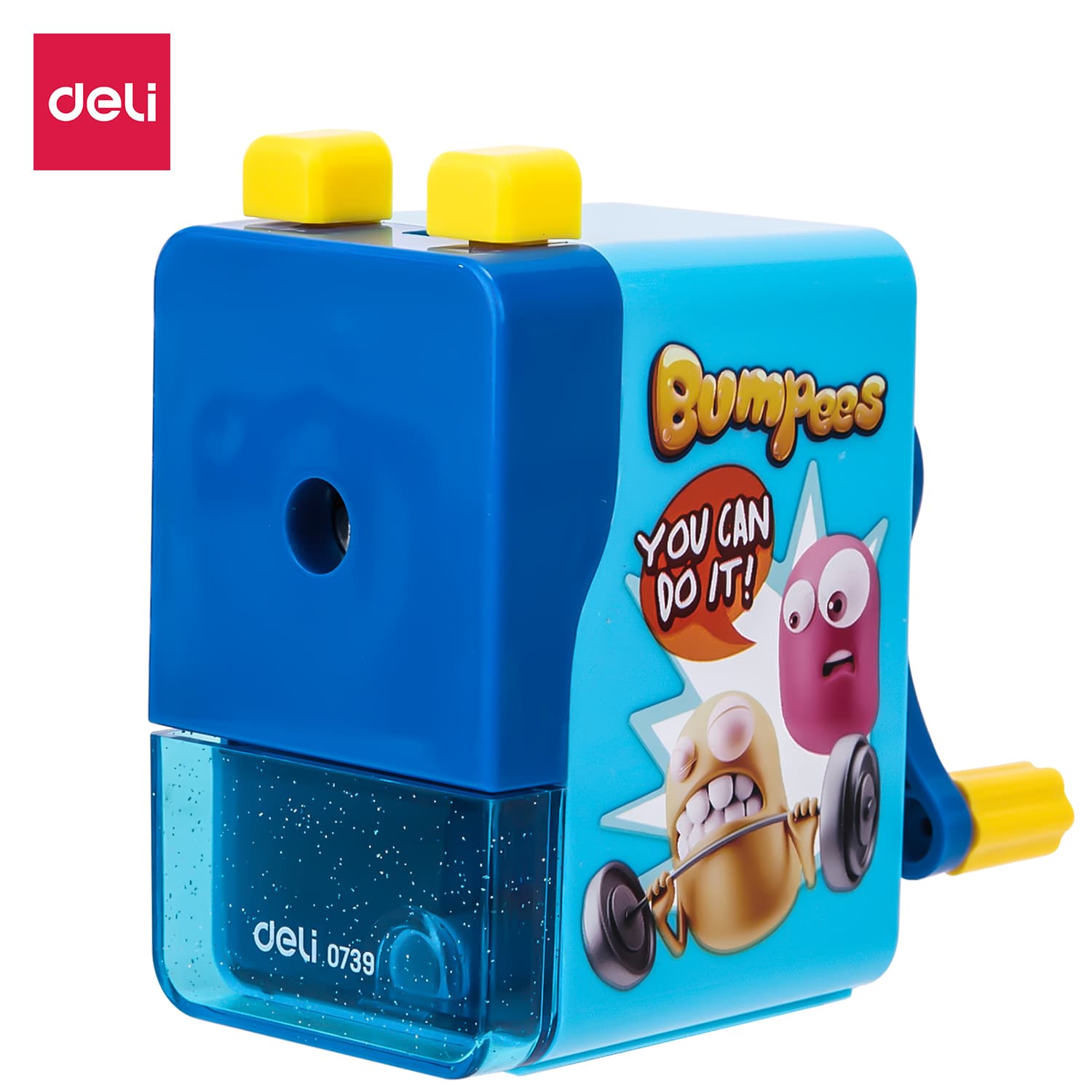 Deli Deli E0739 Rotary Pencil Sharpener per pcs | Manual Hand Crank Sharpener for School & Office stationary, toys & sports — thumbnail 2 of 5