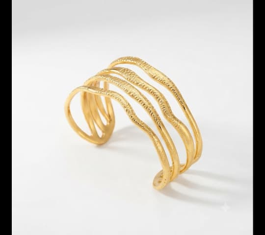 Golden Woven Wire Cuff Bracelet – Elegant Adjustable Fashion Bangle for Women