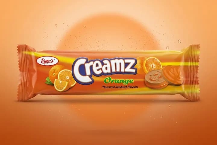 Dyna's Creamz Sandwich Orange Biscuits – Crispy Biscuits with Creamy Orange Filling