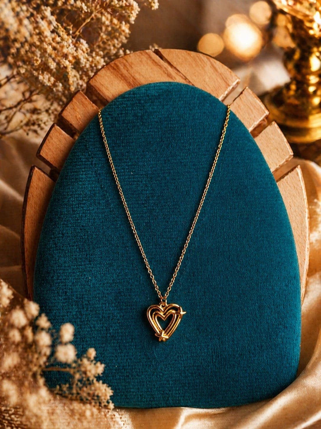 Elegant Nested Multi-Layered Heart Pendant Necklace for Women & Girls