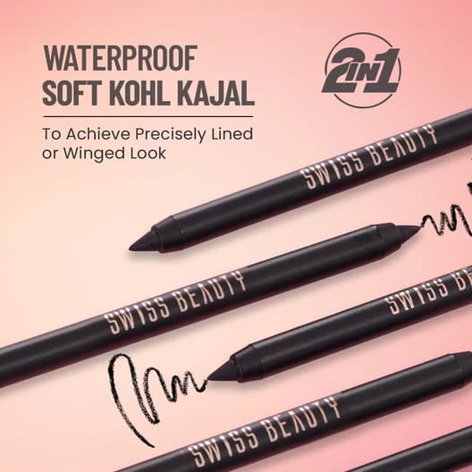 Swiss Beauty Swiss Beauty Soft Kohl Kajal | Long-Lasting Waterproof Eye Kajal daily essentials & lifestyle — thumbnail 6 of 8