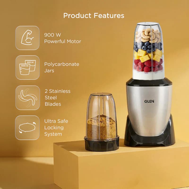 GLEN GLEN Nutri Blender Mixer Grinder 900W SA4048UT | 2 Unbreakable Jars 1000ml & 800ml | Smoothie Maker, Mixer & Grinder… — thumbnail 3 of 5