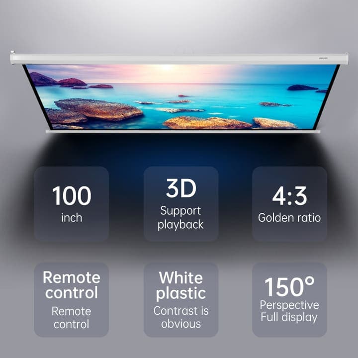 DELI Deli E50440-EU 100 Inch Electric Suspension Projector Screen electronics — thumbnail 2 of 4