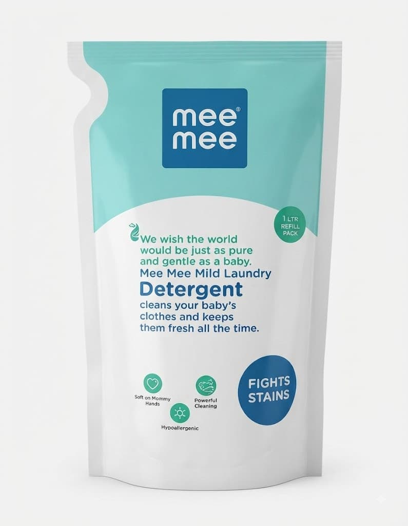 Mee Mee Mild Laundry Detergent 1L Refill Pack – Stain-Fighting Baby Laundry Detergent