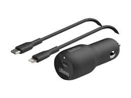 Belkin Belkin Car-BoostCharge Dual USB-A +USB-C 37W PPS (CCB004btBK) electronics — thumbnail 2 of 3