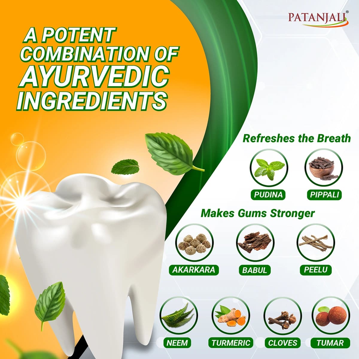 Patanjali Patanjali Dant Kanti Natural Toothpaste 100gm | Ayurvedic Herbal Toothpaste for Healthy Teeth & Gums daily… — thumbnail 3 of 8