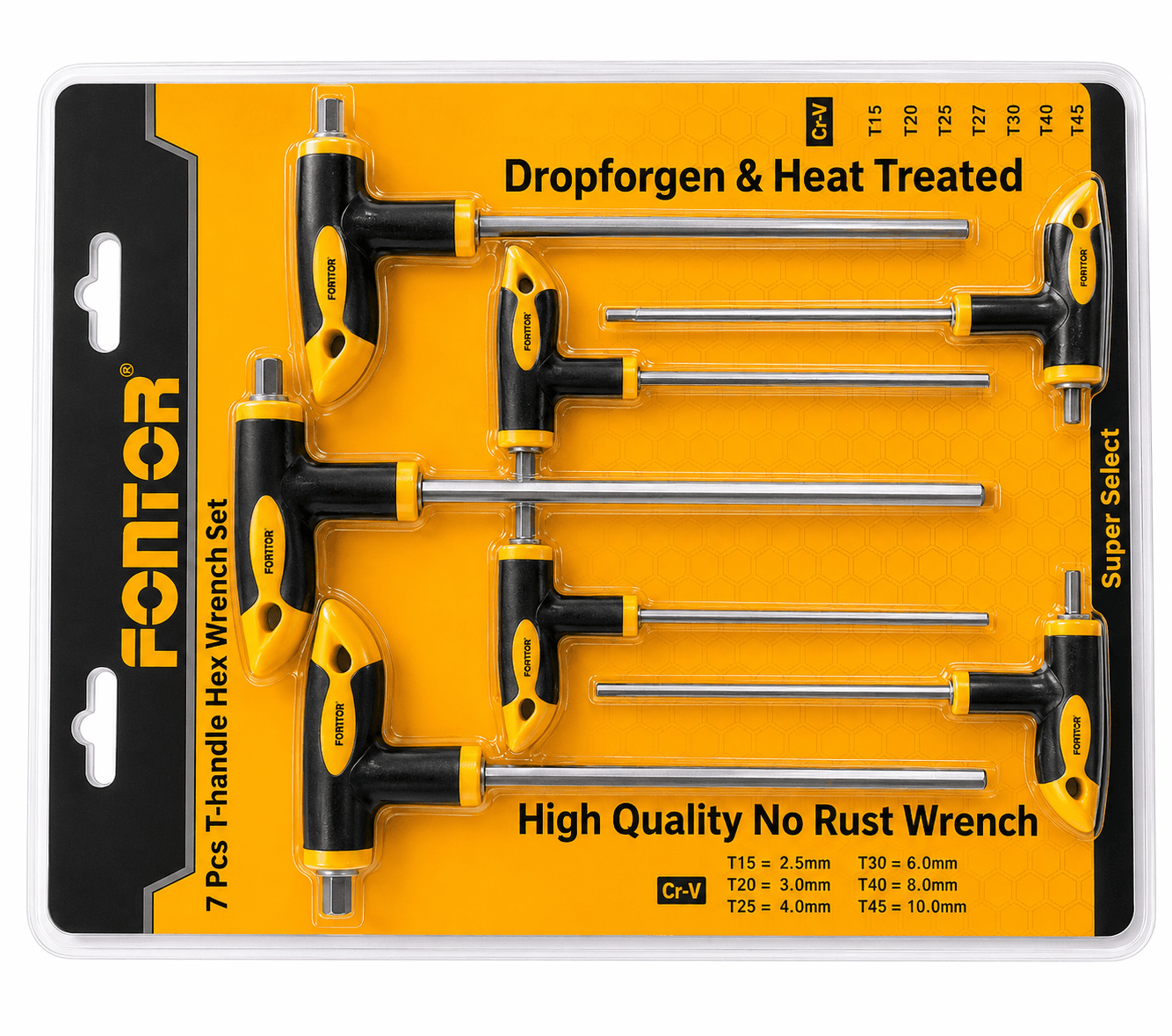Fontor 7 PCS T Handle Hex Key Wrench Set 171058 – Professional Allen Key Set for Precision Tightening