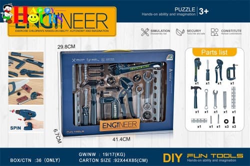 HappyHours Engineering Tool Set Kids Construction Play Kit