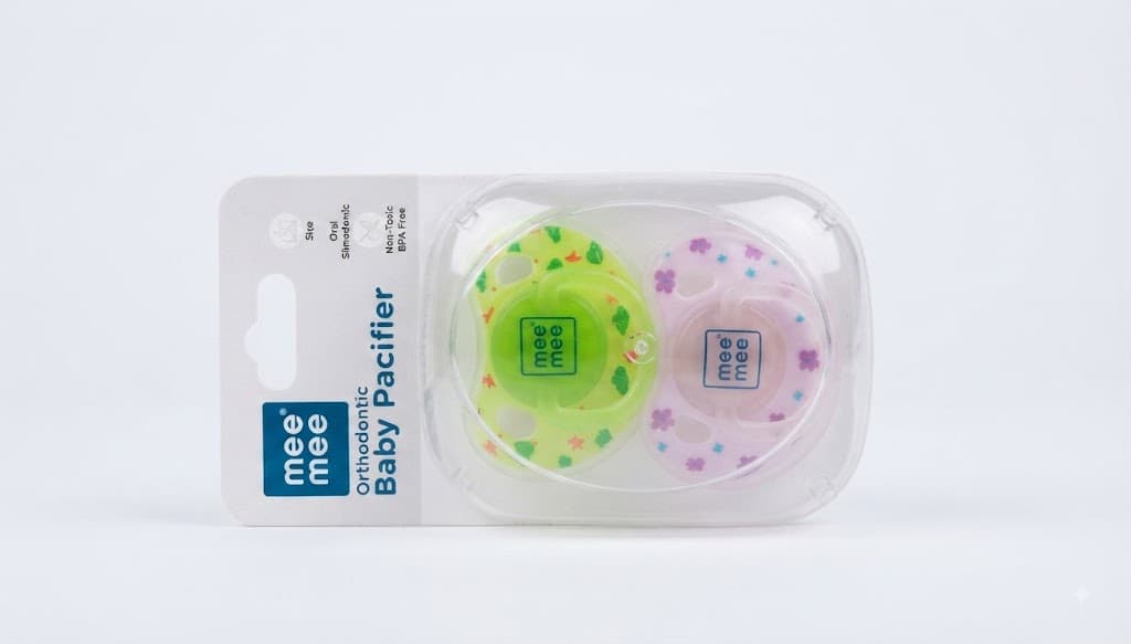 Mee Mee Orthodontic Baby Pacifier – BPA-Free Twin Pack Infant Soother